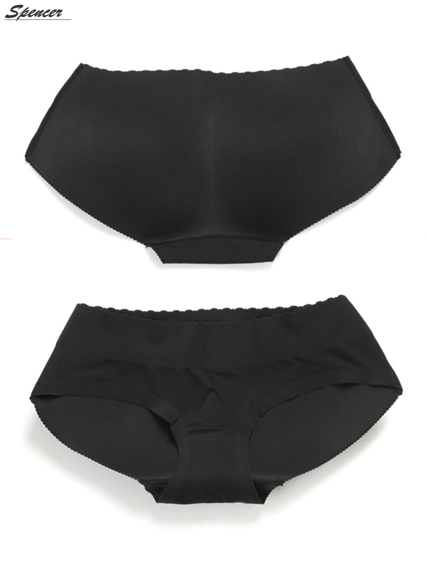 Spencer Women's Sexy Padded Seamless Control Butt Lifter Brief Hip Enhancer  Panties Underwear Shapewear Black,XL