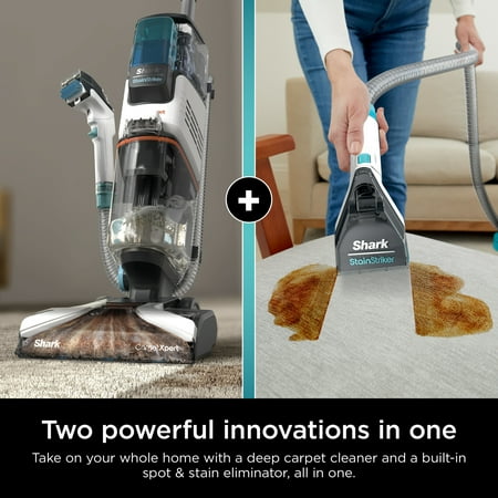 Shark - CarpetXpert with Stainstriker Technology Corded Upright Deep Carpet and Upholstery Cleaner with Built-in Spot Remover - White