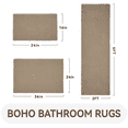 thumbnail image 5 of SIXHOME 2' x 6' Bathroom Runner Rugs Waffle Bath Rug Super Absorbent Non Slip Bath Mat Machine Washable Rubber Backed Bathroom Mat with Tassels Ultra Soft Boho Bathroom Decor Brown, 5 of 9
