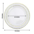 thumbnail image 3 of Efavormart 10 Pack | 10" Clear Hammered Design Plastic Dinner Plates With Gold Rim, 3 of 11