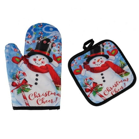 

Christmas-Themed Towel Baking Anti-Hot Gloves Pad Oven Dining BBQ Kitchen Mat New Year Natal Reindeer Design Xmas Party Decoration Supplies