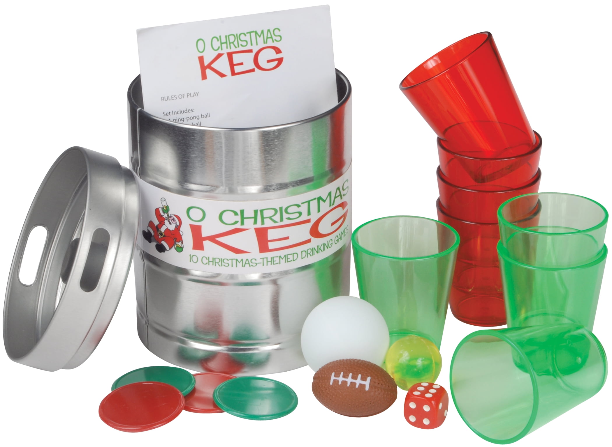 Kheper Games Adult O Christmas Keg Party Drinking 17pc Game Set