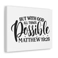 thumbnail image 2 of Scripture Walls All Things Possible With God Matthew 19:26 Cursive Christian Wall Art Bible Verse Print Ready to Hang Unframed, 2 of 7