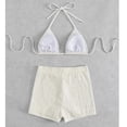 thumbnail image 5 of KBODIU Womens Split Body Waist Halter Solid Bikini Sets for Womens Swimsuits White S, 5 of 5