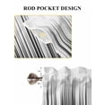 thumbnail image 6 of Black White Living Room Curtains 2 Panel, Modern Geometric Abstract Gradient Striped Cafe Window Treatment, Farmhouse Bedroom Bathroom Kitchen Curtains Drapes 104"x54", 6 of 6