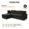 thumbnail image 4 of Magic Home 100.5" Modular Sectional Sofa, Modern Chenille L Shaped Cloud Couches Black Couch for Living Room, Apartment, Office, 4-Seat, Black, 4 of 12