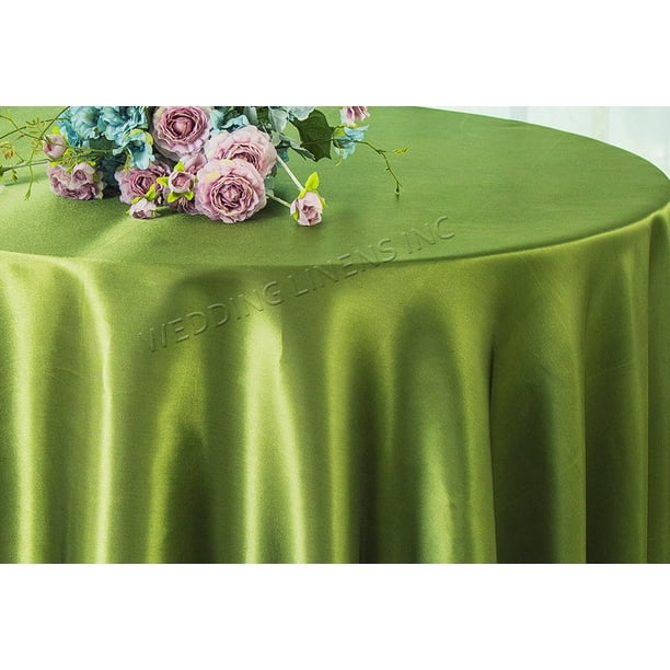 Wedding Linens Inc. 90'' Round Satin Table Cover Tablecloth Moss