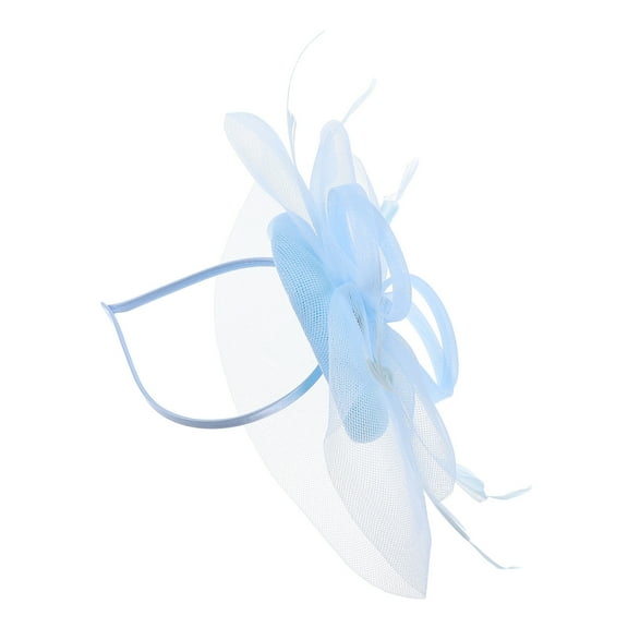 Niceauty Wedding Bride Fascinator Hat Sky Blue Gauze Women Headwear 1Set