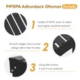 thumbnail image 3 of Pipopa Folding Adirondack Ottoman Set of 2,HDPE Outdoor Foot Rest,Patio Plastic Footstool for Adirondack Chairs,Black, 3 of 6
