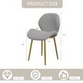 thumbnail image 5 of Grey Teddy Velvet Modern Minimalist Dining Chairs Set of 2 with Gold Metal Legs, 5 of 8