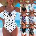 thumbnail image 5 of COMVALUE Women's Tummy Control One Athletic Swimsuit Twist Front Ruched Bathing Suits Tie Back Swimwear (Yellow, S), 5 of 7