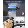thumbnail image 4 of TECKNET Timbre inalámbrico con 2 receptores portátiles, timbre con batería con luz RGB, kit de timbre de puerta impermeable IP66, alcance inalámbrico de 1300 pies, 0-110 dB y 60 timbres, batería de 36, 4 of 5