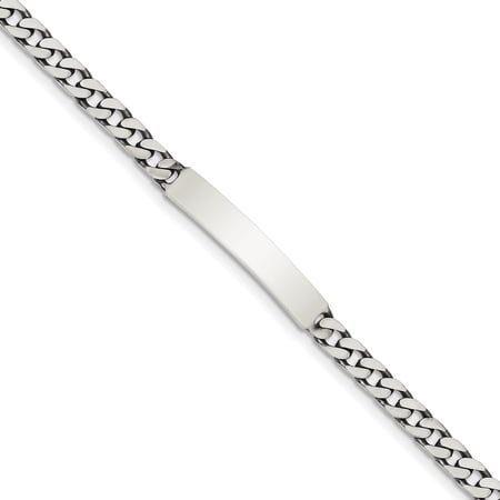 Sterling Silver 5mm Engraveable Antiqued Curb Link ID Chain Necklace, Bracelet or Anklet