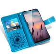 thumbnail image 3 of Asuwish Compatible with Cricket Debut S2 U380AC/AT&T Calypso 4 U380AA Wallet Phone Case and Tempered Glass Screen Protector Flip Credit Card Holder Stand Mandala Flower Cell Cover for Women Men Blue, 3 of 8