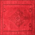thumbnail image 1 of Ahgly Company Indoor Square Oriental Red Industrial Area Rugs, 4' Square, 1 of 4