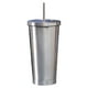 thumbnail image 1 of Bewildely Frasco de vacío de acero inoxidable, paja desmontable antideslizante, 500ml, reutilizable, lavable, para leche, café, agua, taza, suministros Cocina y Comedor Plata Bewildely HA073675-02B, 1 of 6