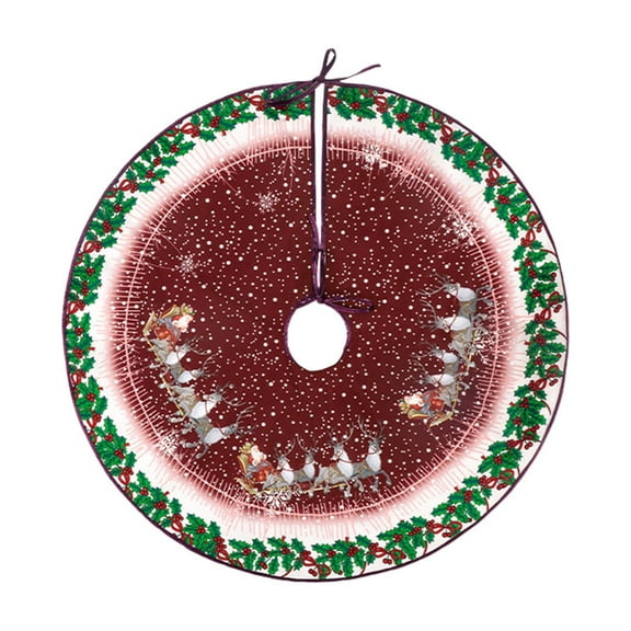EWASWON Christmas 36 Inch Christmas Tree Skirt, Reusable Washable Polyester, Multicolor with Snowflakes Snowmen, Holiday Home Decor Gift for Christmas