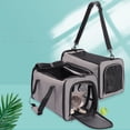 thumbnail image 3 of kusrkot Breathable Pets Carrier Collapsible Puppy Rabbit Portable Foldable Dog Cat Carry Grey L, 3 of 9