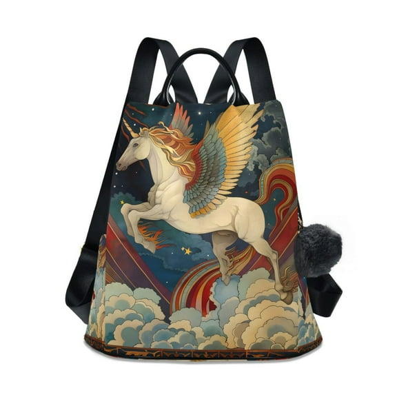 joogoo Art Unicorn Flying Backpack Purse for Women Anti Theft Fashion Daypack Shoulder Bag