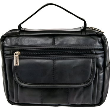 Embassy Genuine Leather Bible Cover Protects and Shelters Additional Storage Black