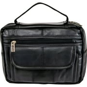 Embassy Genuine Leather Bible Cover Protects and Shelters Additional Storage Black
