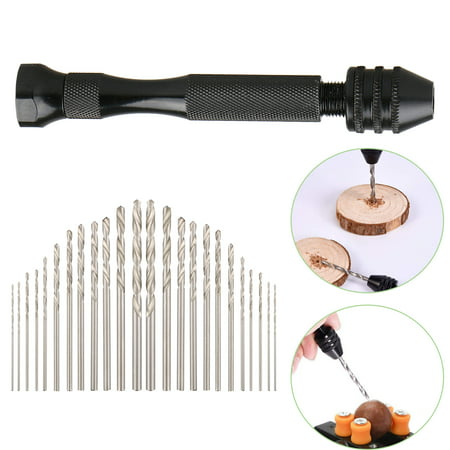 Twist Drill Bits, EEEKit 25-Pack 0.5mm to 3mm Twist Drill Bits with Hand Drill Holes Drilling Rotary Tools Kit for Wood, Plastic,  Resin,