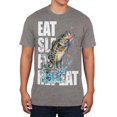 thumbnail image 1 of Eat Sleep Fish Repeat Action Bass Mens Soft T Shirt, 1 of 1