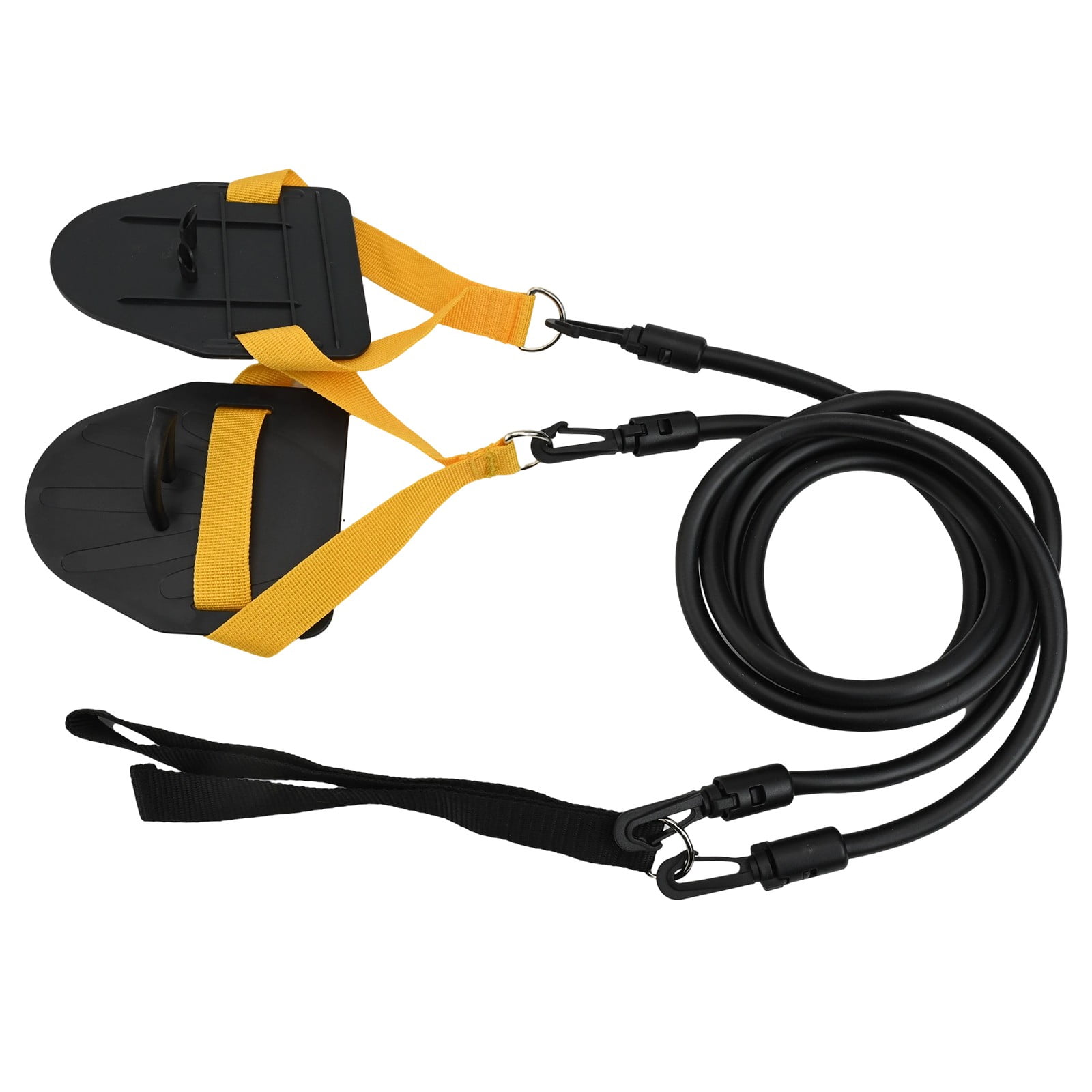 Dryland Swim Trainer Swimming Arms Strength Train Resistance Band With Paddles Black 60Lb