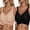 Nude/Black, variant on QYLUX Womens Wireless Bras V Mesh Comfortable Bralette Supportive Tshirt Bra No Underwire Seamless Push Up Everyday Bras,Nude,L