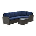 thumbnail image 4 of CorLiving Brisbane 6-Piece Rust-Resistant Outdoor Wicker Patio Sectional Set with Coffee Table and Cushions, 4 of 9