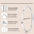 thumbnail image 7 of YOUNGYUE Silver Hoop Earrings for Women, 30-70mm Hypoallergenic Big Silver Plated Hoops, Lightweight, 7 of 7