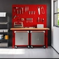 thumbnail image 4 of Seville Classics UltraHD Lockable 2-Door Rolling Storage Cabinet, Red, 28" W x 18" D x 34.5" H (21.1" D with Handle Bars), 4 of 4