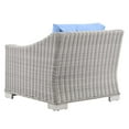 thumbnail image 6 of Side Chair Armchair, Rattan, Wicker, Light Grey Gray Light Blue, Modern Contemporary Urban Design, Outdoor Patio Balcony Cafe Bistro Garden Furniture Hotel Hospitality, 6 of 8