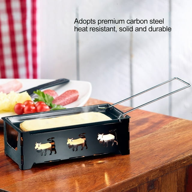 Fyydes Raclette Grill,Raclette,Portable Non-Stick Cheese Raclette Rotaster Baking Tray Stove Set Home Kitchen Grilling Tool