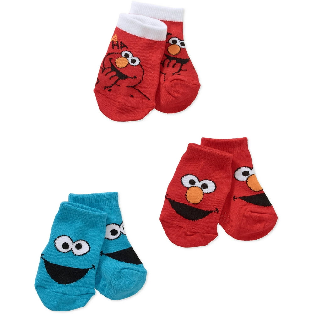 Sesame Street - Sesame Street Baby Boys Elmo Quarter Socks, 3-Pack ...