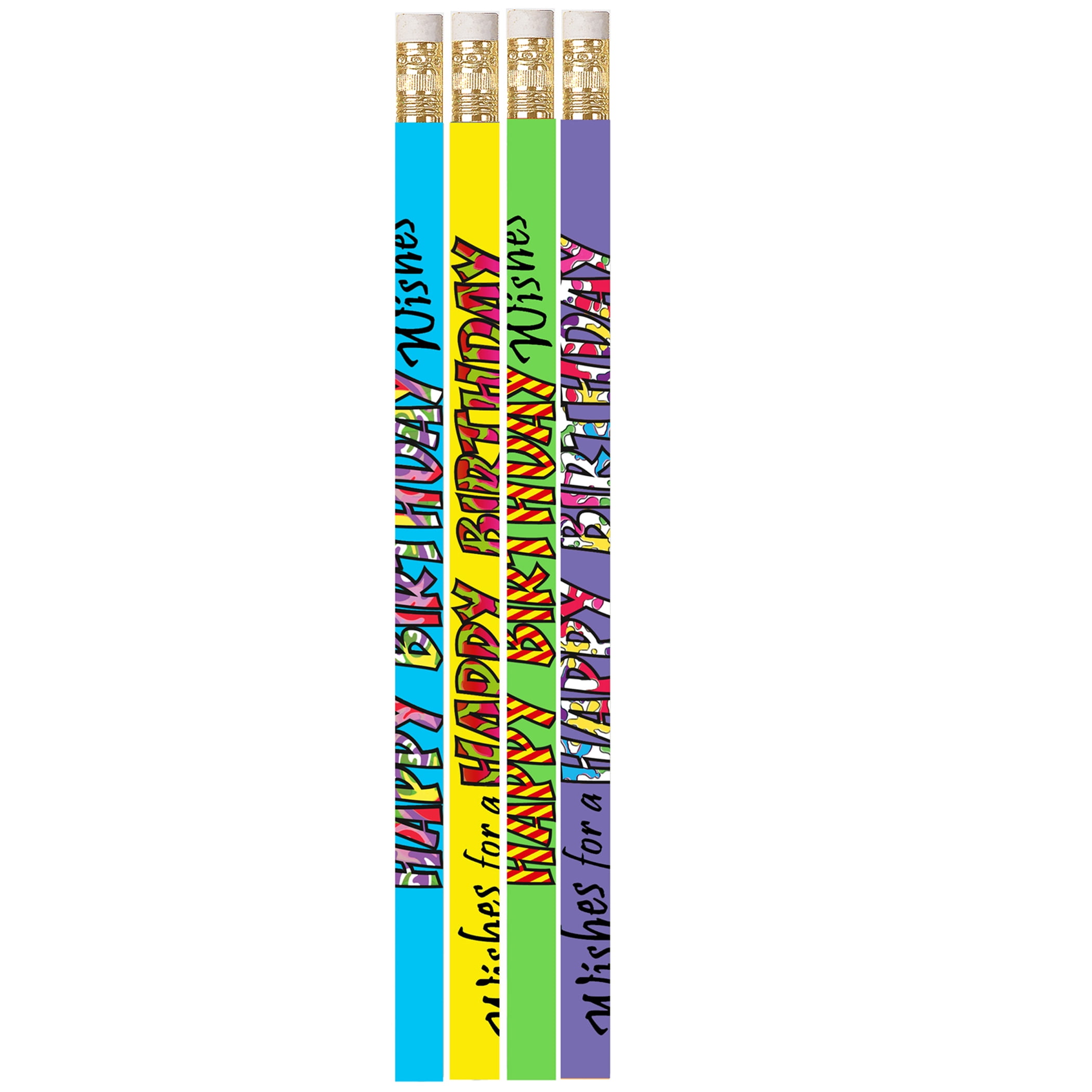 Musgrave Pencil Company Happy Birthday Wishes Pencil, 12 Per Pack, 12 Packs
