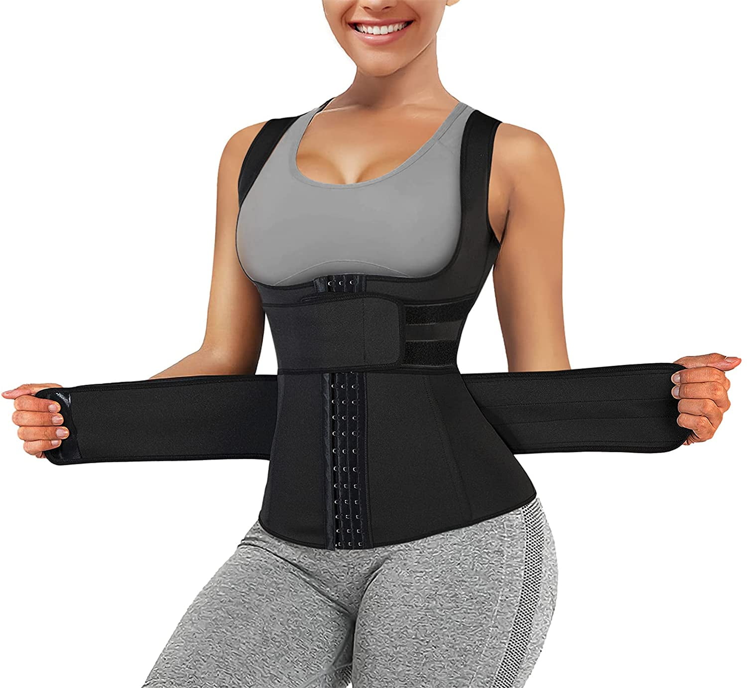Nebility Waist Trainer Vest for Women Latex Workout Waist Cincher for ...