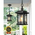 thumbnail image 6 of VIANIS Outdoor Pendant Light, White Hanging Outdoor Lights Fixtures, 1-Light Adjustable Outdoor Chandelier, Modern Outdoor Lantern for Porch, Entryway, Patio, Door with Tempered Seed Glass, 6 of 9