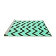 thumbnail image 2 of Ahgly Company Machine Washable Indoor Round Abstract Turquoise Blue Contemporary Area Rugs, 3' Round, 2 of 4