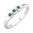 thumbnail image 2 of Tiny Round Shape Emerald Stackable Women Valentines Day Gifts Ring 925 Silver Delicate Jewelry, 2 of 3