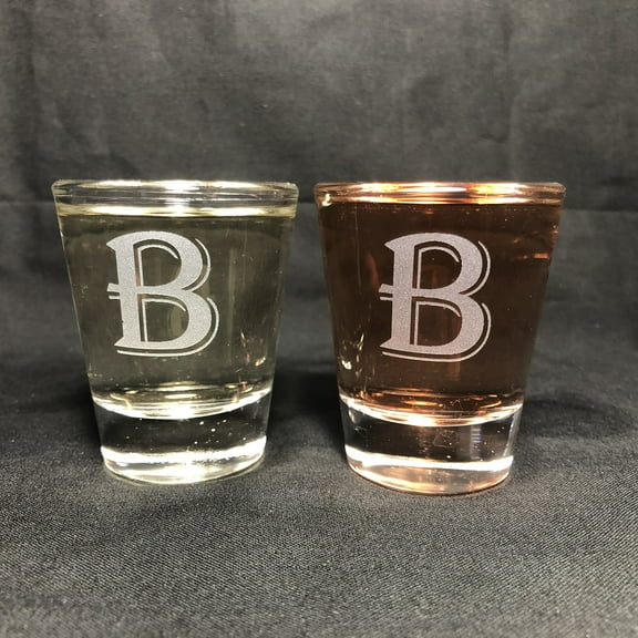 1.5OZ SHOT GLASS SET MONOGRAM B