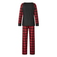 thumbnail image 4 of Family Matching Christmas Pajamas, Long-Sleeved Cartoon Dinosaur Print Tops + Plaid Pattern Trousers Sleepwear Outfits, 4 of 10