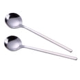 thumbnail image 2 of Cucharas redondas de acero inoxidable de 5 piezas Cucharas de café Cucharas de caldo para servicio de alimentos (Plata), 2 of 5