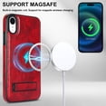 thumbnail image 5 of Allytech Magnetic Case for iPhone XR with Foldable Kickstand,【Compatible Magsafe】Ultra Slim Retro PU Leather Camera Screen Protection Shockproof Anti-Drop Back Case for Women Men - Winered, 5 of 7
