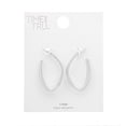 thumbnail image 5 of Time and Tru Women's Rhodium Tone Modern Hoop Earrings with Secure Post Back, 5 of 5