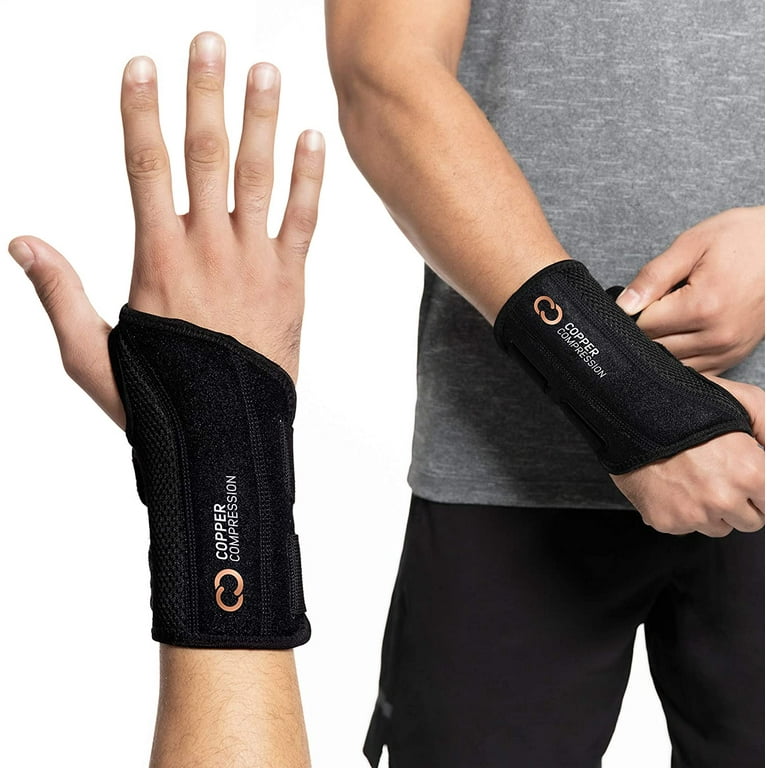 INDEEMAX Copper Wrist Compression Sleeve 1 Pair, Comfortable Hand Brace  Support for Arthritis, Tendonitis, Sprains, Workout, Carpal Tunnel - Left 