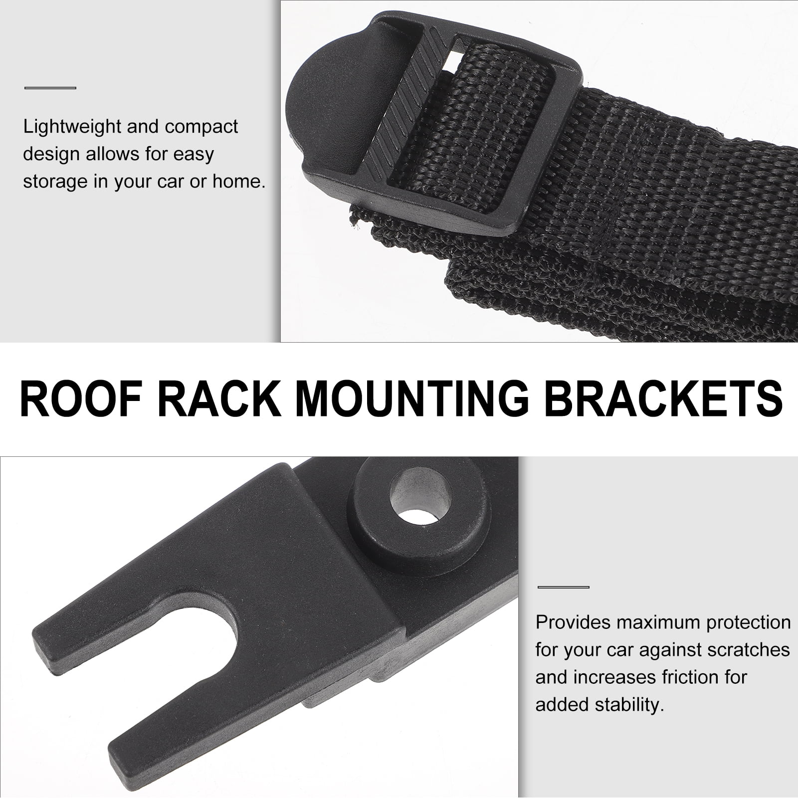 4 PCS Roof Box U-Bolt Clamps, Universal Metal Rooftop Cargo Carrier Rack Bolts, Car Van Mounting Fitting Kit, U-Bracket Clips with 8 Lock Nuts