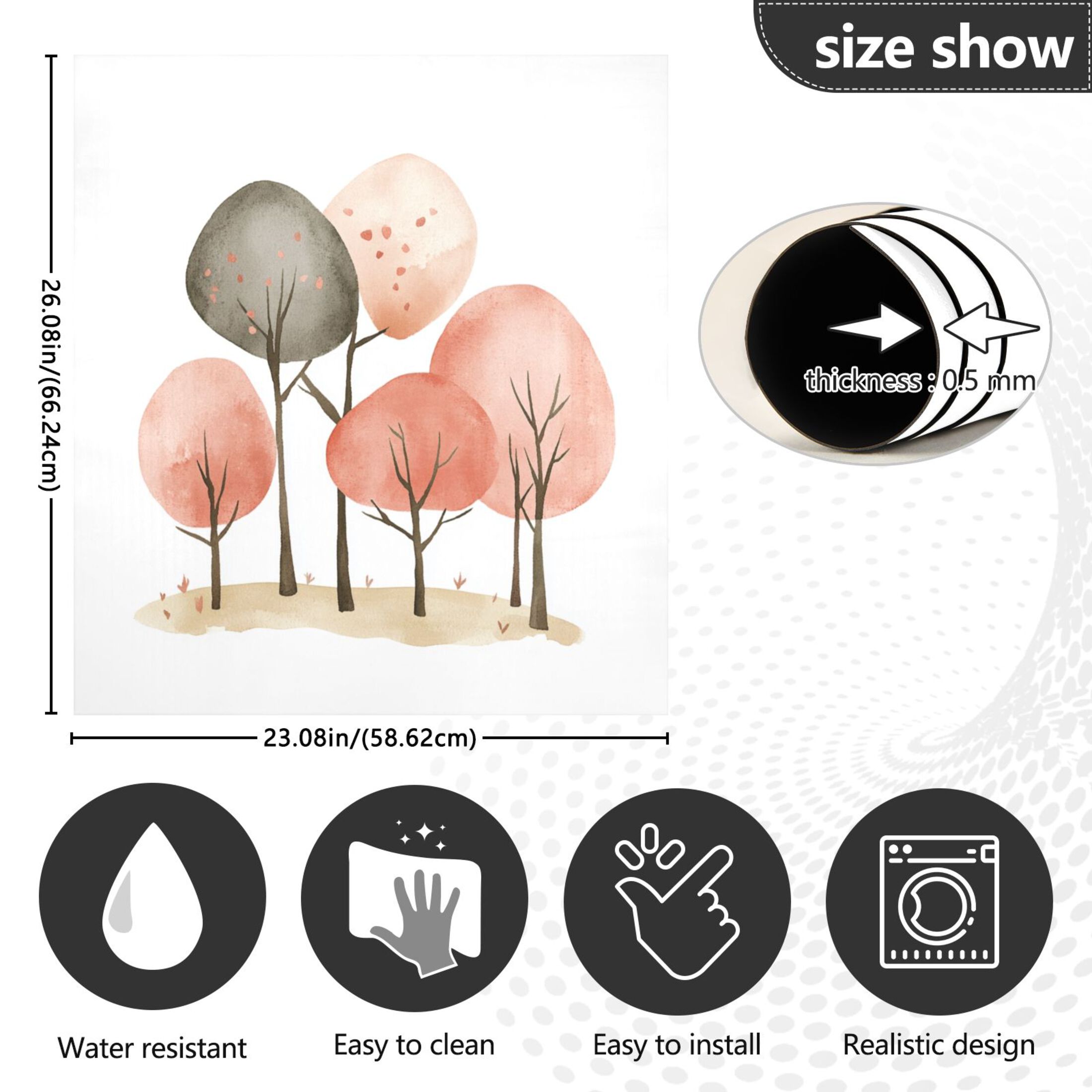 Dishwasher Magnetic Sticker 23x26 Inch Refrigerator Magnetic Sticker Washing Machine Magnetic Sticker Kitchen Panel Magnetic Sticker Home Decor Cartoon Orange Tree