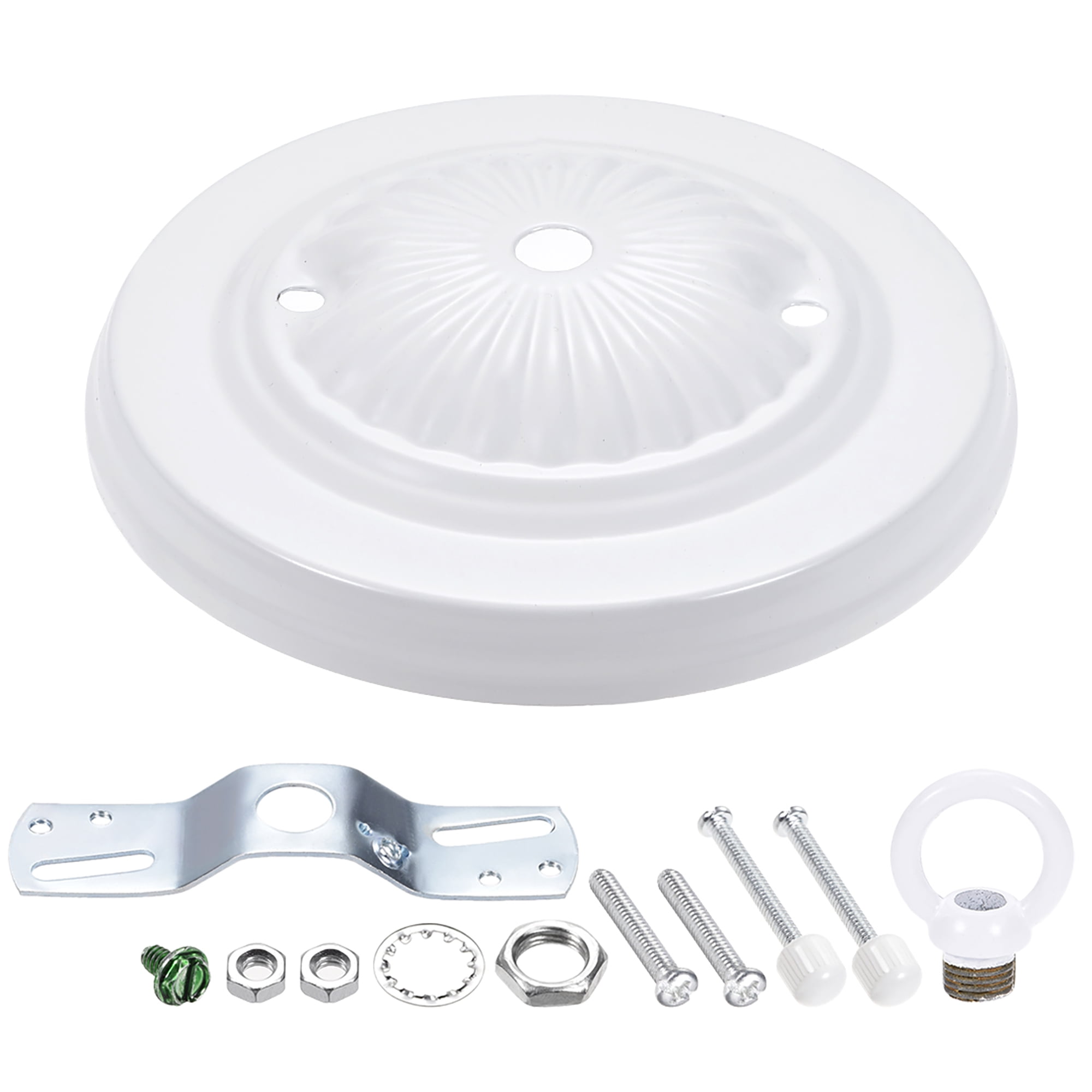 Uxcell 51/8 inch 130mm Retro Light Fixture Canopy Kit with Loop White