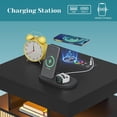 thumbnail image 2 of Bifanuo Nightstand with Charging Station, Modern End Table with 2 Drawers, Bedside Table with Human Sensor 24 Colors LED Lights for Bedroom (Black), 2 of 7